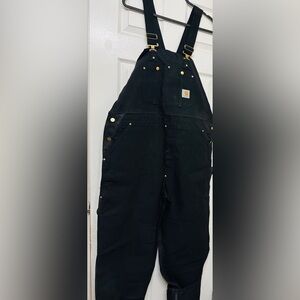 NEW Carhartt Black Overalls Black  Size 44x32 Adjustable Straps